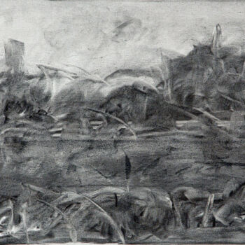 Рисунок под названием "Berg (Corona Zeichn…" - Patrick Huber, Подлинное произведение искусства, Древесный уголь