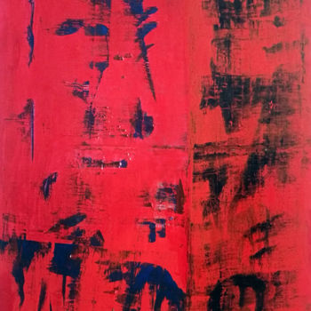 Schilderij getiteld "Variation - Rouge A…" door Patrick Joosten, Origineel Kunstwerk, Acryl