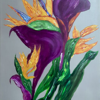 Peinture intitulée "Tropical Flowers" par Patrick Joosten, Œuvre d'art originale, Acrylique