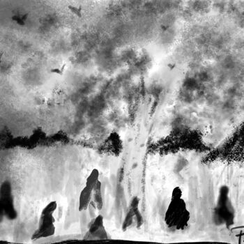 Digitale Kunst getiteld "Ghosts meeting" door Patrick Kessler, Origineel Kunstwerk, 2D Digital Work