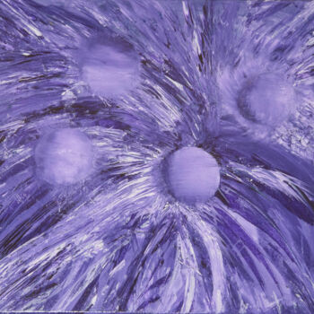 Painting titled "Purple Bubbles" by Patrick Kessler, Original Artwork, Acrylic Mounted on Wood Stretcher frame
