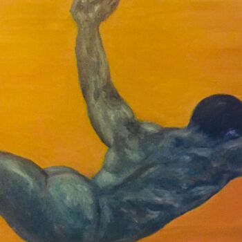 Painting titled "Plongeon" by Patrick Lemaire, Original Artwork, Oil