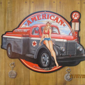 Peinture intitulée "American Petroleum" par Patrick Lodwitz, Œuvre d'art originale, Huile