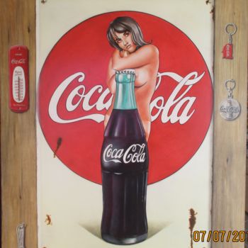 Ζωγραφική με τίτλο "Coca cola" από Patrick Lodwitz, Αυθεντικά έργα τέχνης, Λάδι
