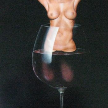 Painting titled "Vénus sortant du vin" by Patrick Lodwitz, Original Artwork, Oil