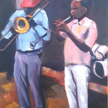 Painting titled "rehearsals-8ox60cm.…" by Patrick Makumbe, Original Artwork