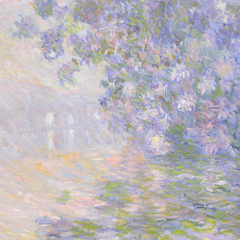 Картина под названием "Brume sur la Seine…" - Patrick Marie, Подлинное произведение искусства, Масло Установлен на Деревянна…