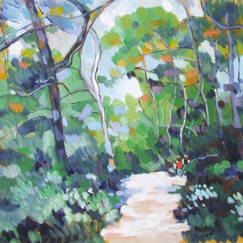 Peinture intitulée "Chemin forestier" par Patrick Marie, Œuvre d'art originale, Huile Monté sur Châssis en bois