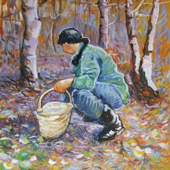 Peinture intitulée "Cueillette de champ…" par Patrick Marie, Œuvre d'art originale, Huile