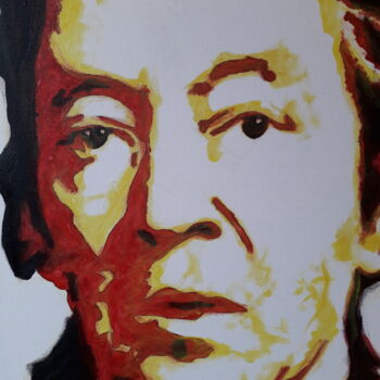Painting titled "Serge Gainsbourg" by Patrick Mauxion (MAUX), Original Artwork, Acrylic Mounted on Wood Stretcher frame