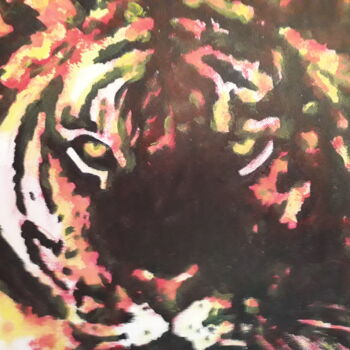 Pittura intitolato "Le tigre" da Patrick Mauxion (MAUX), Opera d'arte originale, Acrilico Montato su Telaio per barella in l…