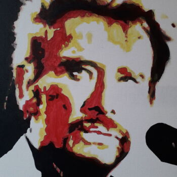 Картина под названием "Johnny Hallyday" - Patrick Mauxion (MAUX), Подлинное произведение искусства, Акрил Установлен на Дере…
