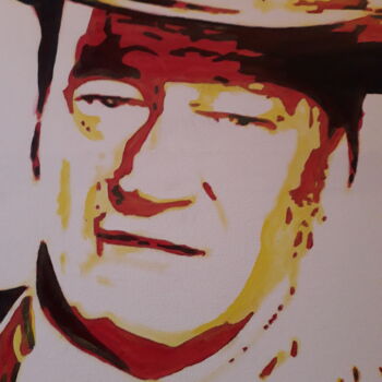 Картина под названием "John Wayne" - Patrick Mauxion (MAUX), Подлинное произведение искусства, Акрил Установлен на Деревянна…