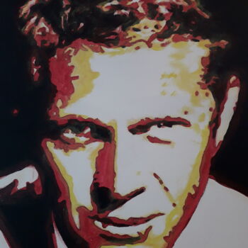Painting titled "Steve Mc Queen" by Patrick Mauxion (MAUX), Original Artwork, Acrylic Mounted on Wood Stretcher frame