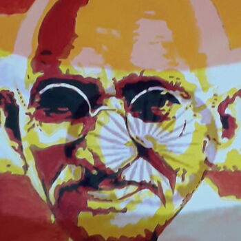 Digital Arts titled "Gandhi Inde" by Patrick Mauxion (MAUX), Original Artwork, 2D Digital Work Mounted on Other rigid panel