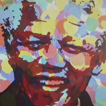 Digital Arts titled "Mandela Color" by Patrick Mauxion (MAUX), Original Artwork, 2D Digital Work Mounted on Other rigid panel