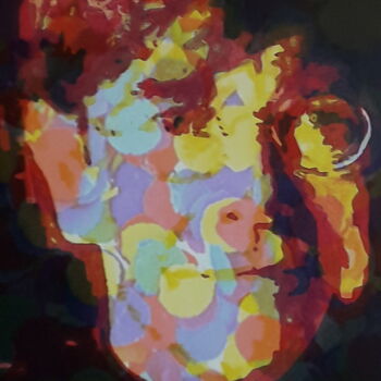 Arts numériques intitulée "Elton Color" par Patrick Mauxion (MAUX), Œuvre d'art originale, Travail numérique 2D Monté sur Au…
