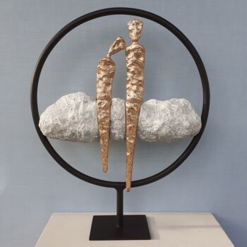 Skulptur mit dem Titel "Tristan et Iseut" von Patrick Neel, Original-Kunstwerk, Bronze
