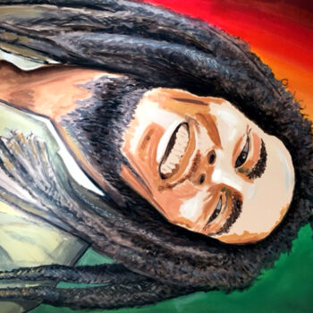 Pintura intitulada "bob Marley" por Patrick Noly, Obras de arte originais, Acrílico