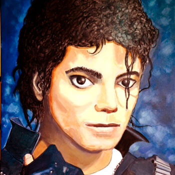 Painting titled "M.Jackson" by Patrick Noly, Original Artwork, Acrylic