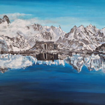 Malerei mit dem Titel "Le lac blanc" von Patrick Pradier, Original-Kunstwerk, Acryl Auf Keilrahmen aus Holz montiert