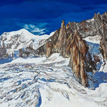 Painting titled "Le Grand Capucin su…" by Patrick Pradier, Original Artwork, Acrylic Mounted on Wood Stretcher frame