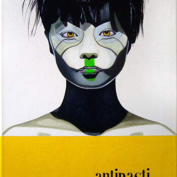 「Antipasti」というタイトルの絵画 Patrick Santoniによって, オリジナルのアートワーク, アクリル ウッドストレッチャーフレームにマウント