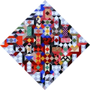 Pittura intitolato "pixel-blues-meditat…" da Shub, Opera d'arte originale, Acrilico