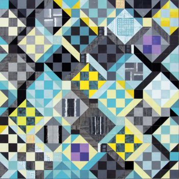 Painting titled "pixel-blues-cellule…" by Shub, Original Artwork, Acrylic