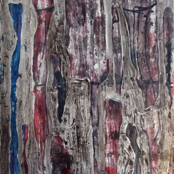 Pintura intitulada "73-traces-2." por Patrick William Tamper, Obras de arte originais, Acrílico Montado em Armação em madeira