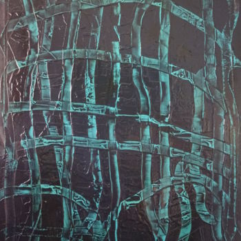 Ζωγραφική με τίτλο "39-La-cage." από Patrick William Tamper, Αυθεντικά έργα τέχνης, Ακρυλικό Τοποθετήθηκε στο Ξύλινο φορείο…