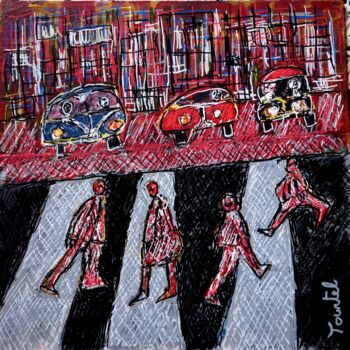 Peinture intitulée "scènes de rue" par Patrick Tourtel, Œuvre d'art originale, Acrylique