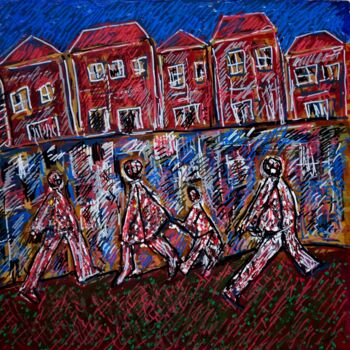 Pintura titulada "scènes de rue 2" por Patrick Tourtel, Obra de arte original, Acrílico