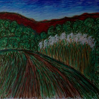 Painting titled "paysage 8" by Patrick Tourtel, Original Artwork, Acrylic