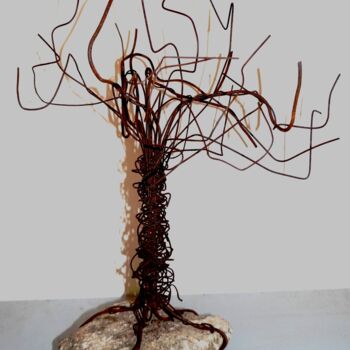 Sculpture titled "ARBRE" by Patrick Tourtel, Original Artwork, Wire