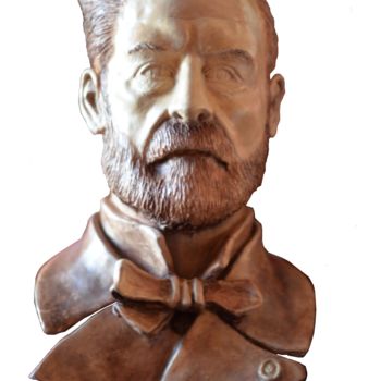 Sculptuur getiteld "LOUIS PASTEUR" door Patrick Tronchet, Origineel Kunstwerk, Terra cotta