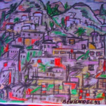 Painting titled "UN VILLAGE DANS LA…" by Bip, Original Artwork