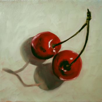 Картина под названием "Deux cerises" - Patrick Briere, Подлинное произведение искусства, Масло