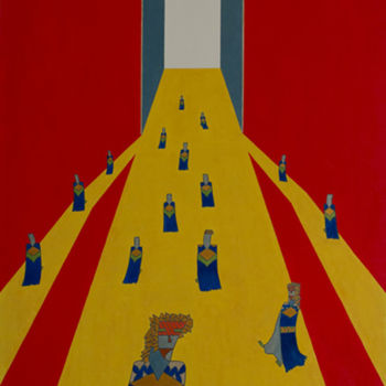 Schilderij getiteld "Chemins de l'imagin…" door Patrick Cabin, Origineel Kunstwerk, Olie