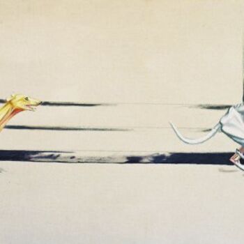 Peinture intitulée "Droit devant" par Greyhound In Art, Œuvre d'art originale