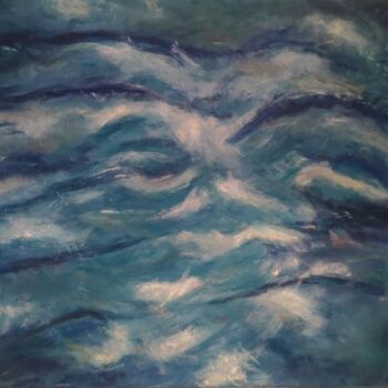 Painting titled "turbulence" by Patrick Couvreur, Original Artwork, Oil Mounted on Wood Stretcher frame