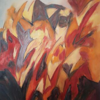 제목이 "Kyrielle"인 미술작품 Patrick Couvreur로, 원작, 기름 나무 들것 프레임에 장착됨