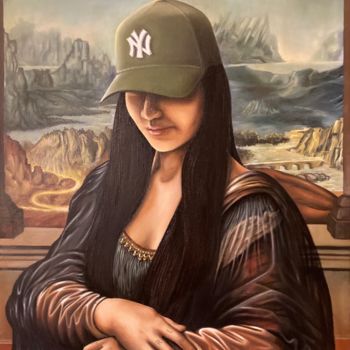 Schilderij getiteld "My Mona Lisa" door Patrick Garcia, Origineel Kunstwerk, Olie