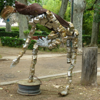 雕塑 标题为“Frere  Ramasseur” 由Debri, 原创艺术品, 金属