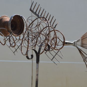 Skulptur mit dem Titel "poisson-rato.jpg" von Debri, Original-Kunstwerk, Metalle