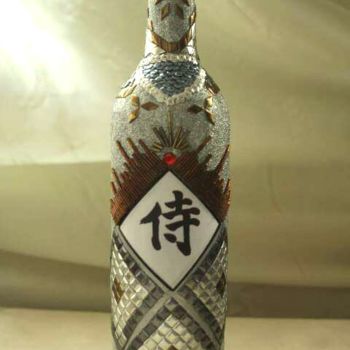 Γλυπτική με τίτλο "Silver Samuraï bott…" από Pat Art, Αυθεντικά έργα τέχνης, Ποτήρι