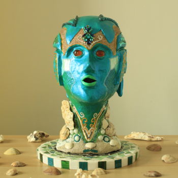 雕塑 标题为“Mermaid” 由Pat Art, 原创艺术品, 聚合物粘土