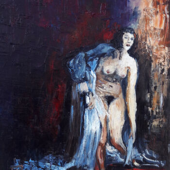 Pintura intitulada "la fille de joie" por Patrick Lemiere, Obras de arte originais, Óleo