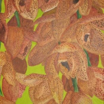 Peinture intitulée "Orchidée II" par Patrick Mahieu, Œuvre d'art originale, Huile