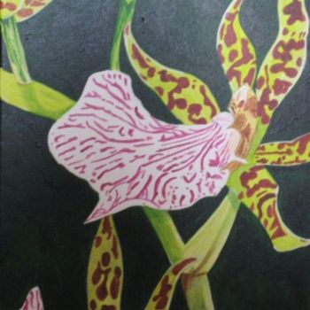 绘画 标题为“Orchidée V” 由Patrick Mahieu, 原创艺术品, 油